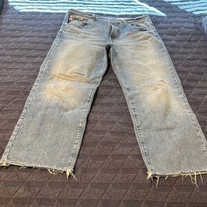 Ag Adriano Goldschmied Brinley Crop Mid-Rise Straight Jeans - Blue